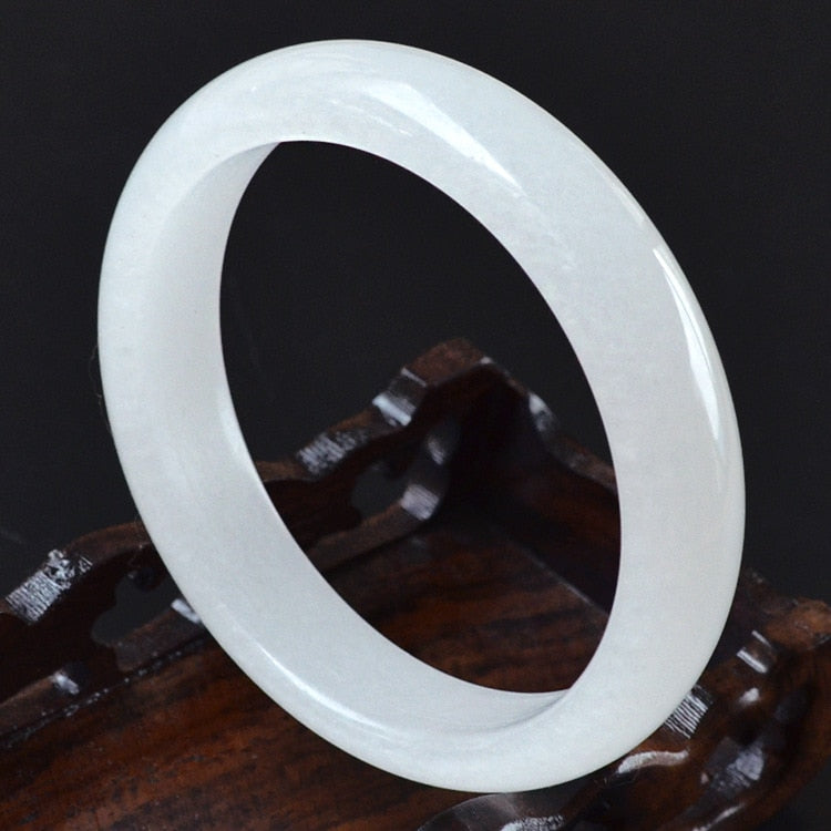 60-63mm Inner Diameter Grade A High Quality Natural White Jade Bangles Fine Gemstone Jade Bracelet Jewelry For Women Gifts
