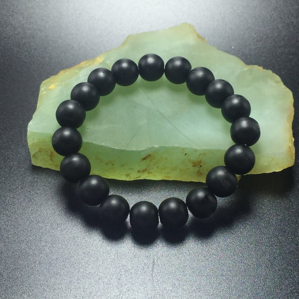 6PCS Wholesale Popular Unisex Black Nature Elastic Beads Bracelet Fashion Jewelry Gift Elastic Rope 10MM beads Chain Bracelets