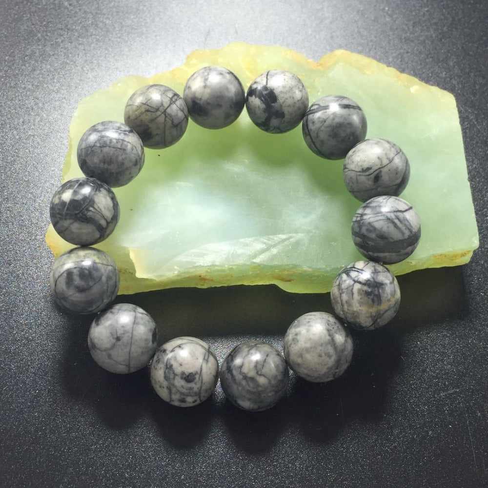 6PCS Wholesale and retail 10-14mm Agate Chakra Bracelet botswana moss agate bracelet Yoga Prayer Buddha Aquatic agate Bracelets