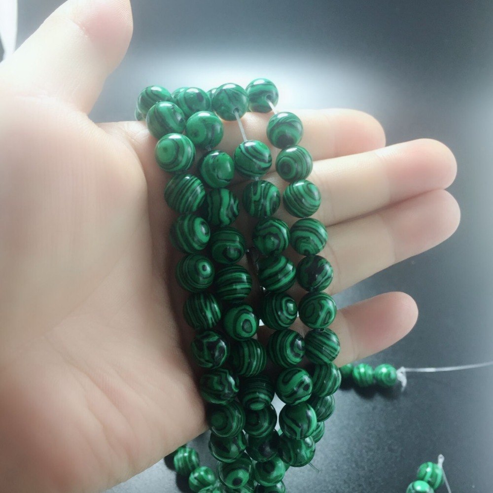 6PCS Wholesale retail Natural Stone Beads For Jewelry Making 8-10mm Malachite Bracelet Necklace Diy Yoga Prayer Healing Balance