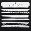 6PCS/set Lace Hollow Black Velvet Choker Necklace Stylish Women Elegant Charm Necklace Set  Jewelry
