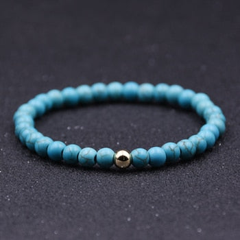 6mm 5 Styles Tiger Eyes Lava Stone Bracelet Set Couple White Natural Stone Bracelet Beads Charm Bracelet Men Women