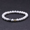 6mm 5 Styles Tiger Eyes Lava Stone Bracelet Set Couple White Natural Stone Bracelet Beads Charm Bracelet Men Women