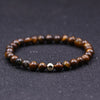 6mm 5 Styles Tiger Eyes Lava Stone Bracelet Set Couple White Natural Stone Bracelet Beads Charm Bracelet Men Women