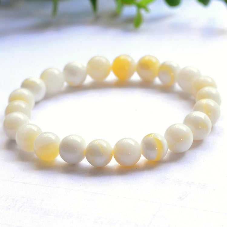 6mm 8mm Hot deepwater tridacna beads natural lotus white Tridacna bracelet beads enhance immune anti-aging bracelets for women