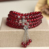 6mm Fashion Compose Wine Red Garnet Beads Bracelet Jewelry Fine DIY Crystal Muti Ring Bracelet For Woman Gifts Drop Shipping