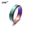 6mm Figure Colorful Black Spinner Rings Dull Polish Stainless Steel Rings for Women High Quality Fashion Lucky Jewelry Gifts