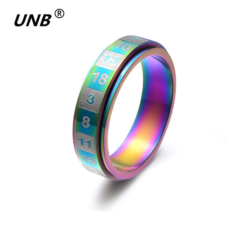 6mm Figure Colorful Black Spinner Rings Dull Polish Stainless Steel Rings for Women High Quality Fashion Lucky Jewelry Gifts