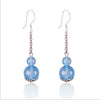 6mm Long Blue Chalcedony Earrings For Women 925 Real Silver Earrings Stud Earrings Women 2020 Fashion