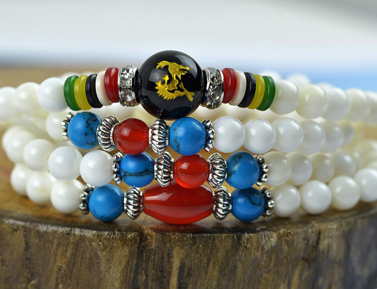 6mm Natural Tridacna Bead Stone Bangle ,Fine White Tridacna 108pcs Beaded Jewelry Bracelets For Woman As Gifts,Can Drop Shipping