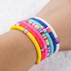 6mm Recyclable Polymer Clay Disc Beads Stretch Bracelets For Women Mixed Color Surfer Adjustable Elastic Soft Wristband Bracelet