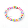 6mm Recyclable Polymer Clay Disc Beads Stretch Bracelets For Women Mixed Color Surfer Adjustable Elastic Soft Wristband Bracelet
