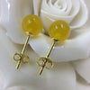 6mm S925 Sterling Silver Fine Jewelry Stud Earrings For Women Small Natural Red Agate Yellow Chalcedony Round Bead Aretes
