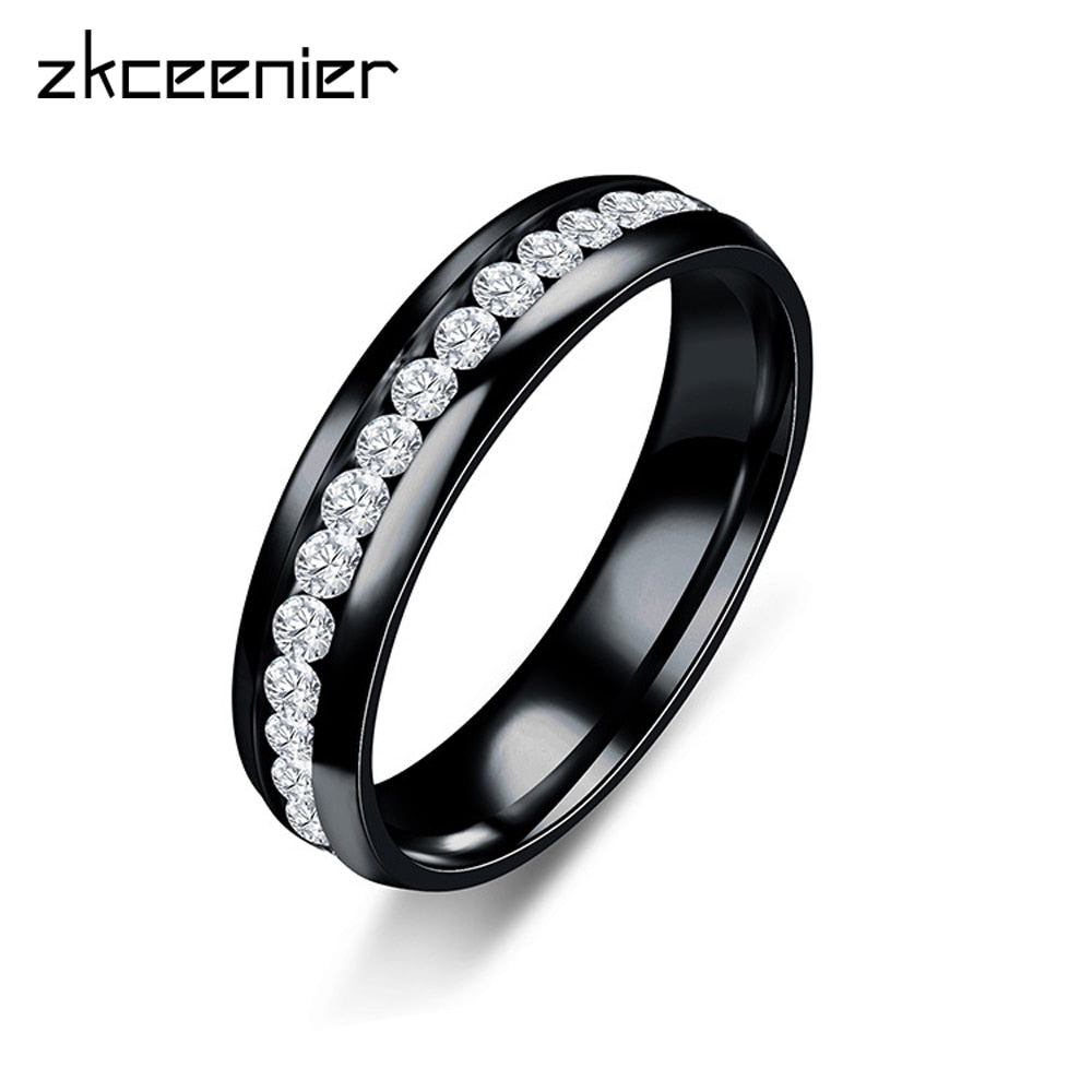 6mm Stainless Steel Engagement Ring US Size 6 To 13 3 Colors Wedding Bands Ring for Women Men Jewelry Anniversary Gift