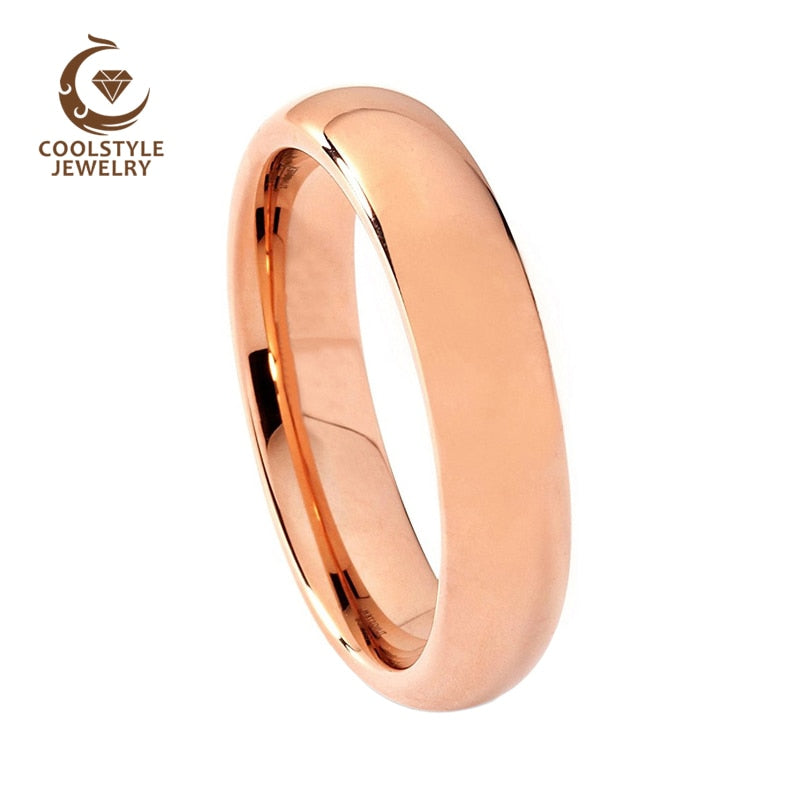 6mm Top Sale Mens Womens Rose Gold Color Plated Tungsten Ring Wedding Band Flat Comfort fit