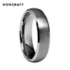 6mm Tungsten Carbide Ring for Women Matte Finish Silver Wedding Bands Simple Style Couples Ring Comfort Fit Beveled