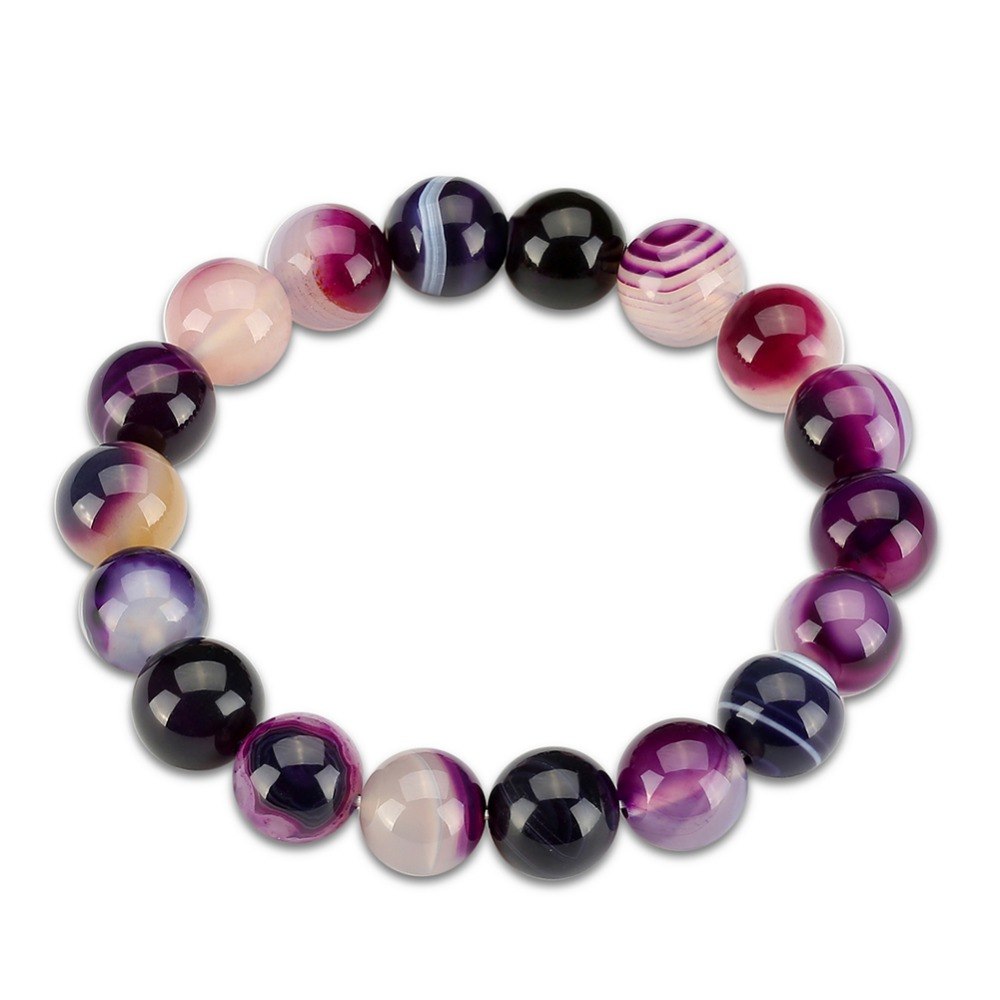 6pcs 2020 Trendy Jewelry Transfer Lucky Purple Bracelet Chakra Yoga Beads Volcanic Stone Natural Stone Beads Bracelets For Women