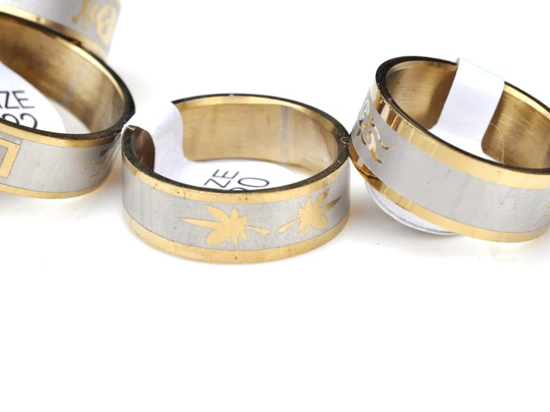 6pcs/Lot Co Men Stainless Steel Rings Gold Silver Wedding Rings For Women Fashion Jewelry 17-22mm Size 8 Designs