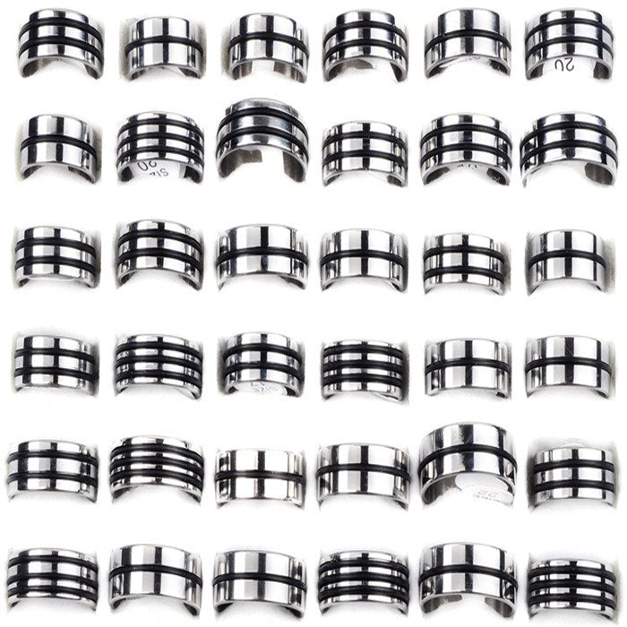 6pcs/Lot Co Men Stainless Steel Rings Gold Silver Wedding Rings For Women Fashion Jewelry 17-22mm Size 8 Designs