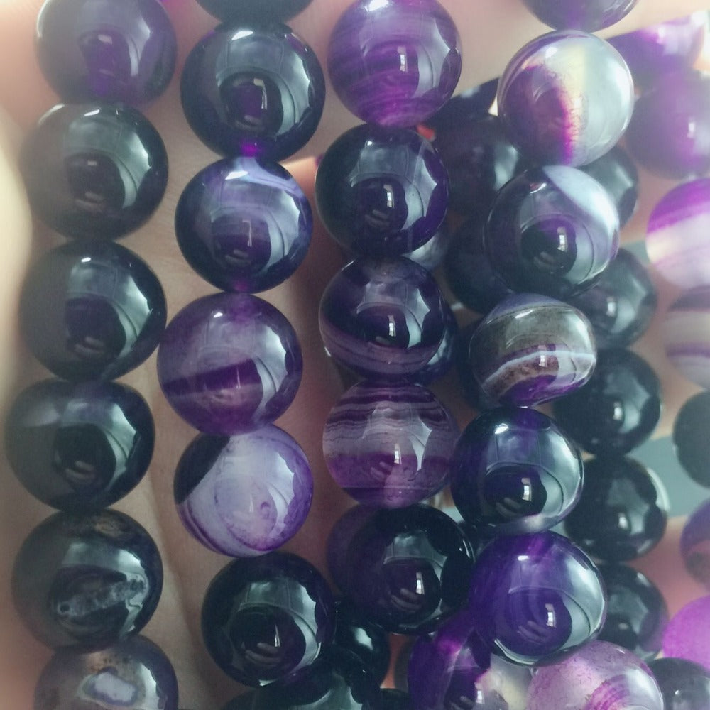 6pcs Natural Stone Beads Jewelry Making Round Frost Purple Crystal Diy Necklace Bracelets Jewelry Making Supplies Accessories