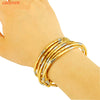 6pcs New Gold Color Africa Jewelry Ethiopian Two-tones Ball Color Bangle&Bracelet Dubai Bangle For Women Gifts