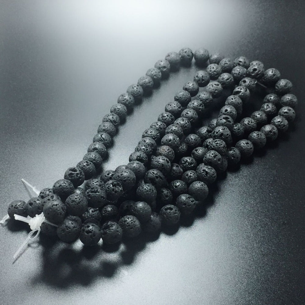6pcs Wholesale DIY Black Volcanic Lava Beads Lava Round Volcanic Natural Stone Beads Jewelry Making Necklace Bracelet 8-10mm