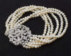 6rows pearl white near round 3-5mm bracelet 8inch   beads nature