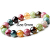 7-10mm Brazil Tourmaline Stone Bracelet Pinky Color Round Beads Bracelet Womens Bracelets For Girls Christmas Gift