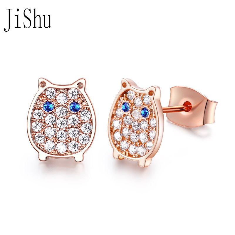 7*5.5mm AAA CZ Owl Stud Earrings For Women Vintage 925 Sterling Sliver Animal Statement Earrings Brincos Oorbellen Dropshipping