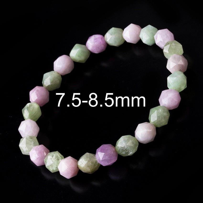 7.5-8mm Morganite Bracelets Men Beryl Stone Bracelet Colorful Faceted Jewelry Making Women Bracelets Beads Round