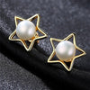 7-7.5mm Natural Pearl Silver Women Star Earrings 925 Silver Jewelry Daily Wear Factory Wholesale Gift Box Free