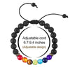 7 Chakra Bracelet Men Women 8mm Lava Rock Stones Beads Essential Oil Diffuser Bracelet Braided Rope Stone Yoga Beads Bracelet