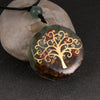 7 Chakra Quartz Natural Stone Tree of Life Orgone Pendant Necklace Men Women Healing Round Crystal Resin Necklaces Reiki Jewelry