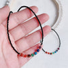 7 Chakras Crystal Stone Necklace for Women Seven Colorful Quartz 2mm Small Black Obsidian Choker Necklace Reiki Healing Jewelry