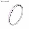 7 Colors Radiant Hearts Silver Bracelets Bangles for Women Colorful Enamel Clear CZ Crystal Bangles Fashion Silver 925 Jewelry