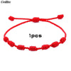 7 Knots Red String Bracelets for Protection Good Luck Amulet for Success Prosperity Handmade Rope Bracelets Lucky Charm Bangles
