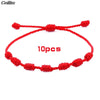 7 Knots Red String Bracelets for Protection Good Luck Amulet for Success Prosperity Handmade Rope Bracelets Lucky Charm Bangles