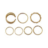 7 Pcs Punk Twist Joint Ring Sets For Women Hiphop Minimalist Gold Silver Color Geometric Rings Party  Jewelry A949