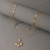 70% 2021 Choker Necklace Multilayers Solid Color Geometric Five-pointed Star Collarbone Chain for Gifts