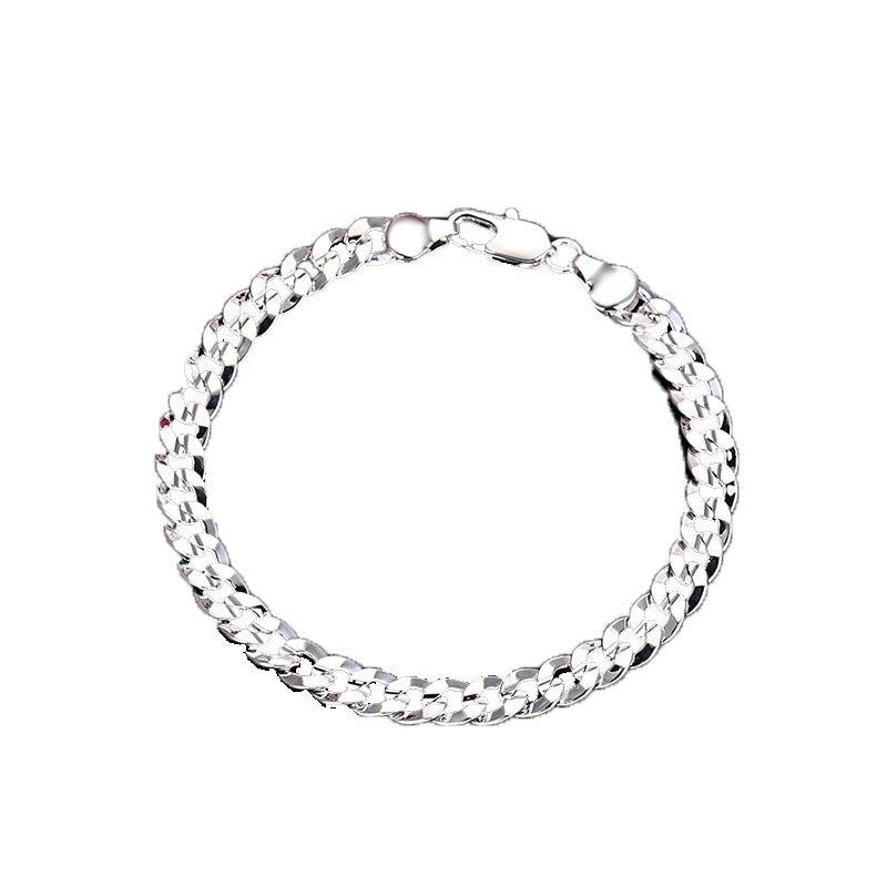 7MM Cuba Chain Men Women's Hand Bracelets  Silver Color Jewelry 2022 Trend  Christmas GaaBou