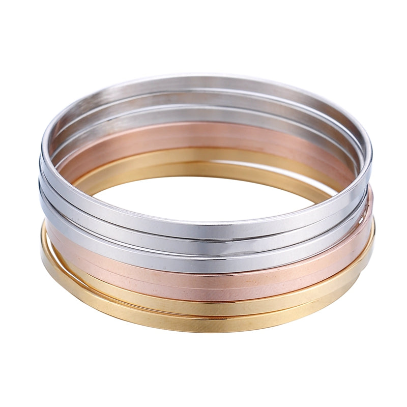 7PCs Blank Stainless Steel 316L Bangles For Kids Decorations Fashion Mini Cuff Bracelets & Bangles Jewelry For New Year Gifts