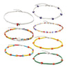 7Pcs/Set Trendy Bead Strand Beaded Choker Necklace For Women Bohemian Colorful Handmade Daisy Pearl Necklace Collar Jewelry