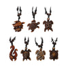 7pcs Ethnic Tribal Faux Yak Bone Lucky Surfing Wood Sea Turtle Pendants Necklace