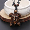 7pcs Ethnic Tribal Faux Yak Bone Lucky Surfing Wood Sea Turtle Pendants Necklace