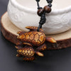 7pcs Ethnic Tribal Faux Yak Bone Lucky Surfing Wood Sea Turtle Pendants Necklace