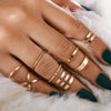 7pcs  Jewelry Rings Set  Selling Metal Alloy Hollow Round Opening Women Finger Ring For Girl Lady Party Wedding Gifts