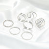 7pcs  Jewelry Rings Set  Selling Metal Alloy Hollow Round Opening Women Finger Ring For Girl Lady Party Wedding Gifts