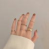 7pcs  Jewelry Rings Set  Selling Metal Alloy Hollow Round Opening Women Finger Ring For Girl Lady Party Wedding Gifts