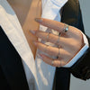 7pcs  Jewelry Rings Set  Selling Metal Alloy Hollow Round Opening Women Finger Ring For Girl Lady Party Wedding Gifts