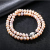 8-9mm Natural Pink+Purple Mix Color Pearl Necklace Single Necklace for Women Beaded Necklace